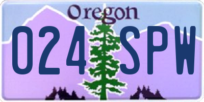 OR license plate 024SPW
