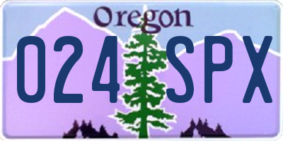 OR license plate 024SPX
