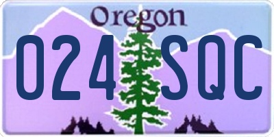 OR license plate 024SQC