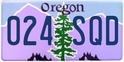OR license plate 024SQD