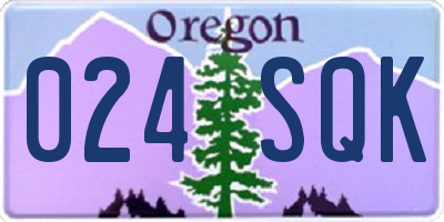 OR license plate 024SQK