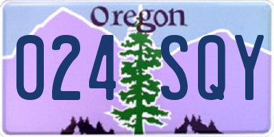 OR license plate 024SQY