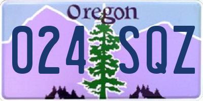 OR license plate 024SQZ