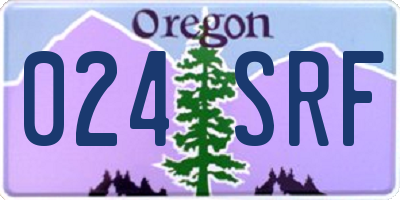 OR license plate 024SRF