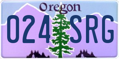 OR license plate 024SRG