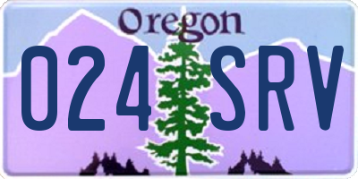 OR license plate 024SRV