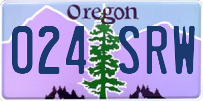 OR license plate 024SRW