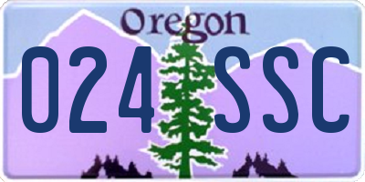 OR license plate 024SSC
