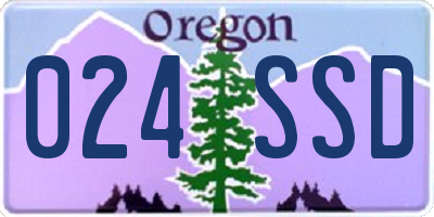 OR license plate 024SSD