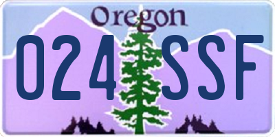 OR license plate 024SSF
