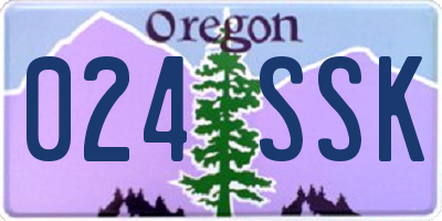 OR license plate 024SSK