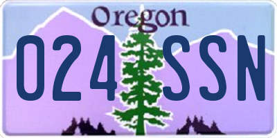 OR license plate 024SSN