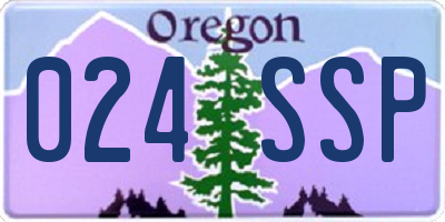 OR license plate 024SSP