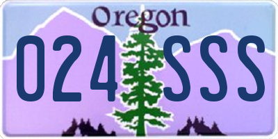 OR license plate 024SSS
