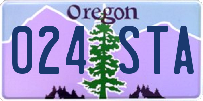 OR license plate 024STA