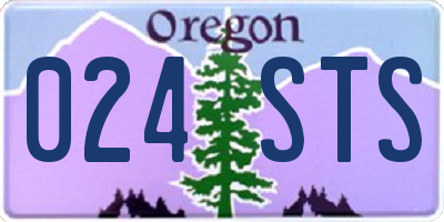 OR license plate 024STS