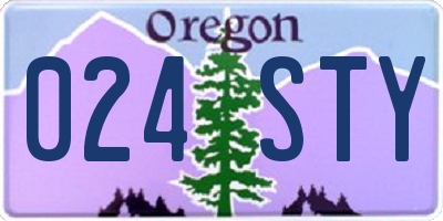 OR license plate 024STY