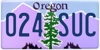 OR license plate 024SUC