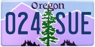 OR license plate 024SUE