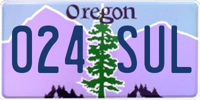 OR license plate 024SUL