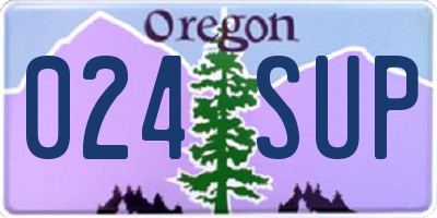 OR license plate 024SUP