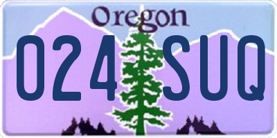 OR license plate 024SUQ