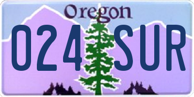 OR license plate 024SUR