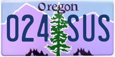 OR license plate 024SUS