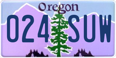 OR license plate 024SUW