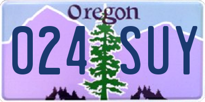 OR license plate 024SUY