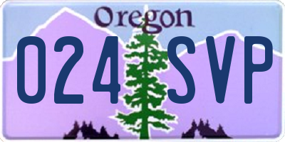 OR license plate 024SVP