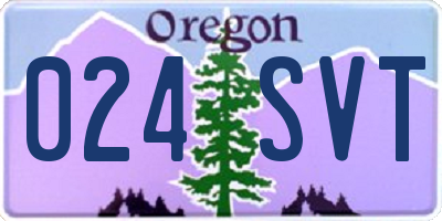 OR license plate 024SVT