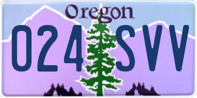 OR license plate 024SVV