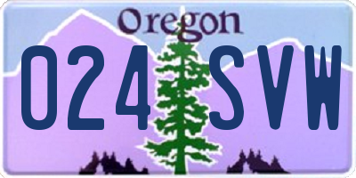 OR license plate 024SVW