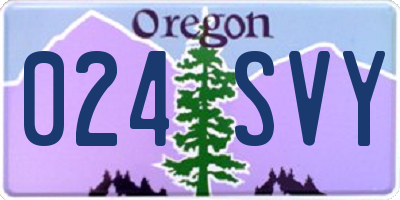 OR license plate 024SVY