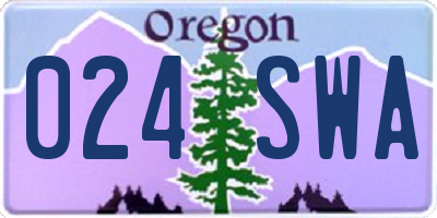 OR license plate 024SWA