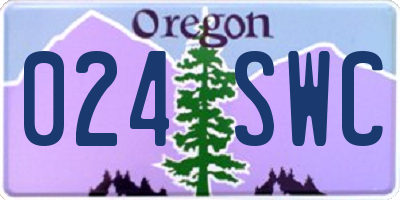 OR license plate 024SWC