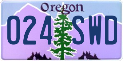 OR license plate 024SWD