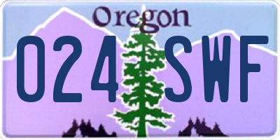 OR license plate 024SWF