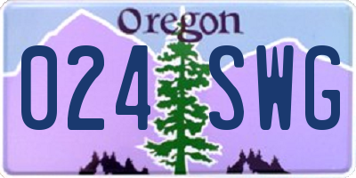 OR license plate 024SWG