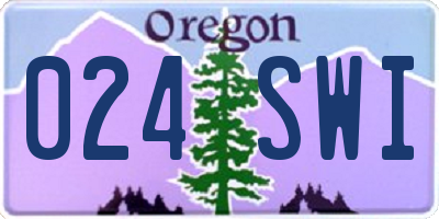 OR license plate 024SWI