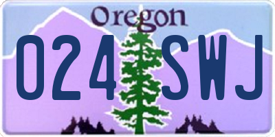 OR license plate 024SWJ