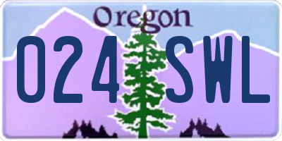 OR license plate 024SWL