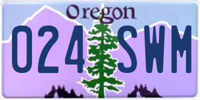 OR license plate 024SWM