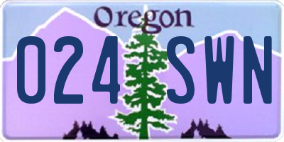 OR license plate 024SWN