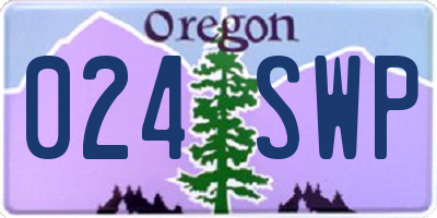 OR license plate 024SWP