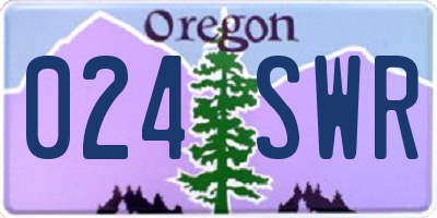 OR license plate 024SWR