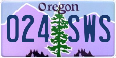 OR license plate 024SWS
