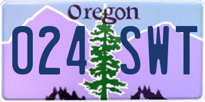 OR license plate 024SWT