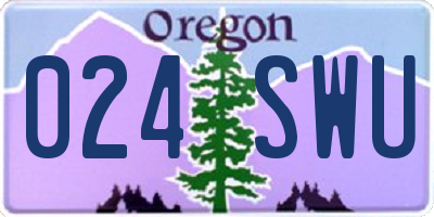OR license plate 024SWU